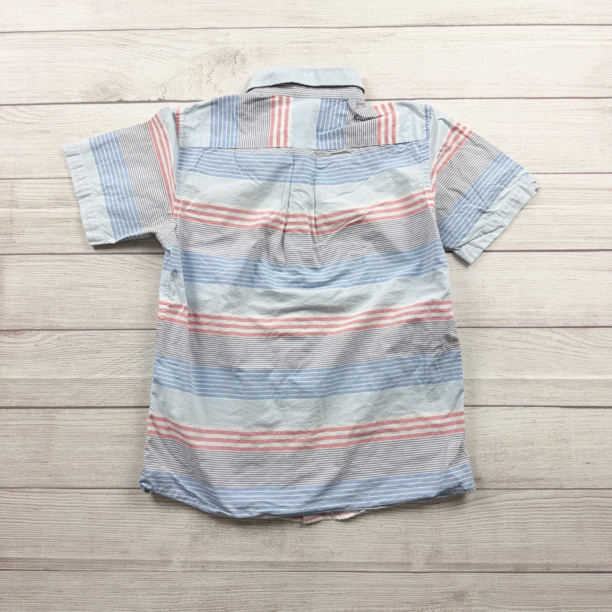 Vineyard Vines Boys Whale Shirt Button Down Striped Short Sleeve M 12-14
