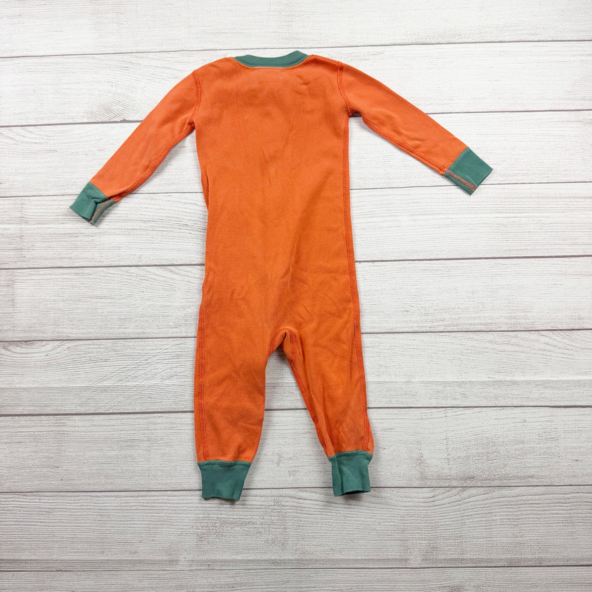 Hanna Andersson Organic Cotton Pumpkin Pajamas Long Sleeve Zip Sleepwear 2T