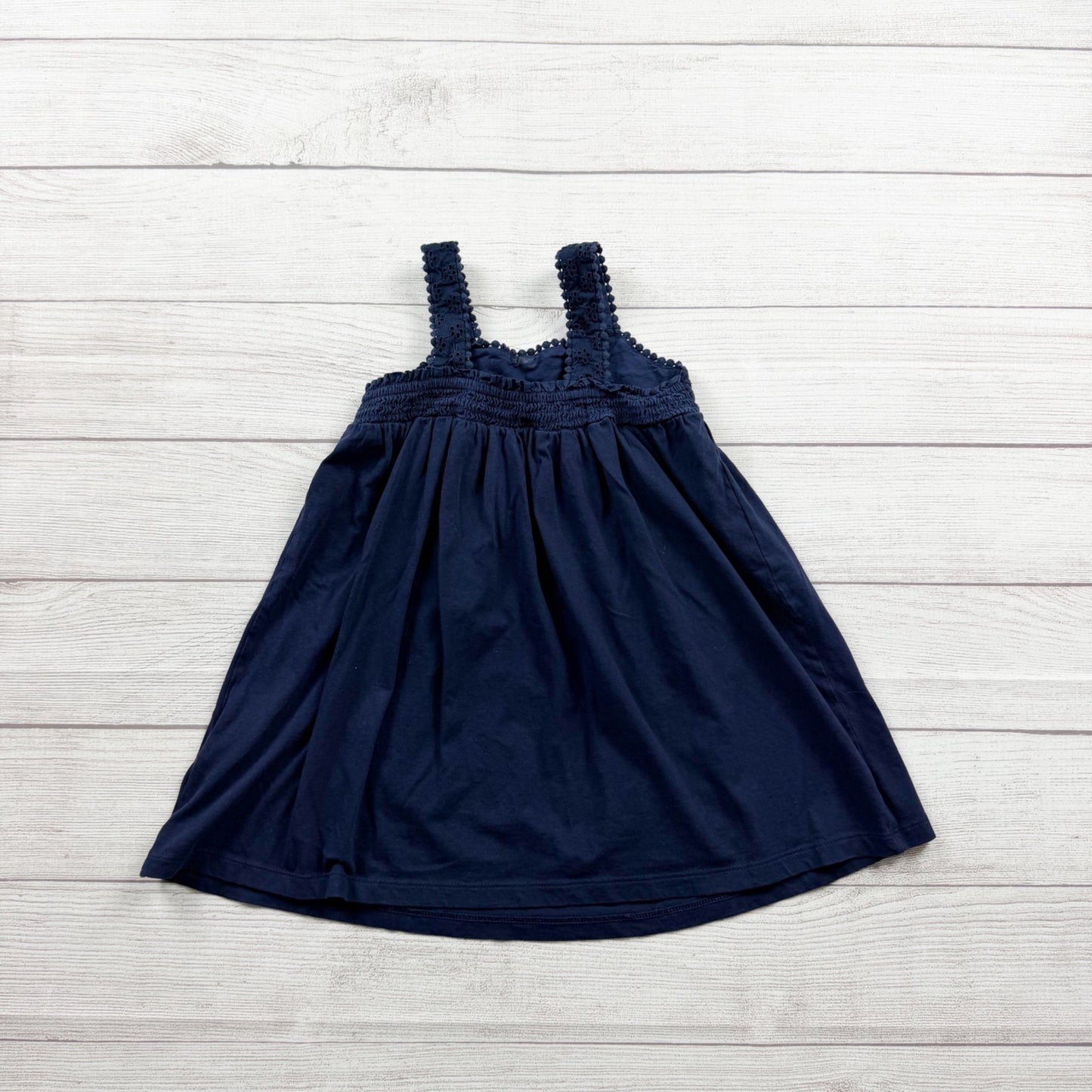 Baby Gap Navy Sundress Girls Eyelet Lace Trim Sleeveless Summer Dress 4T
