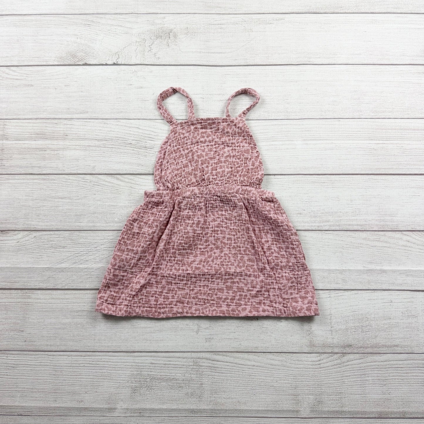 Jessica Simpson Toddler Girl Dress Animal Print Jumper Sleeveless Pinafore 4T