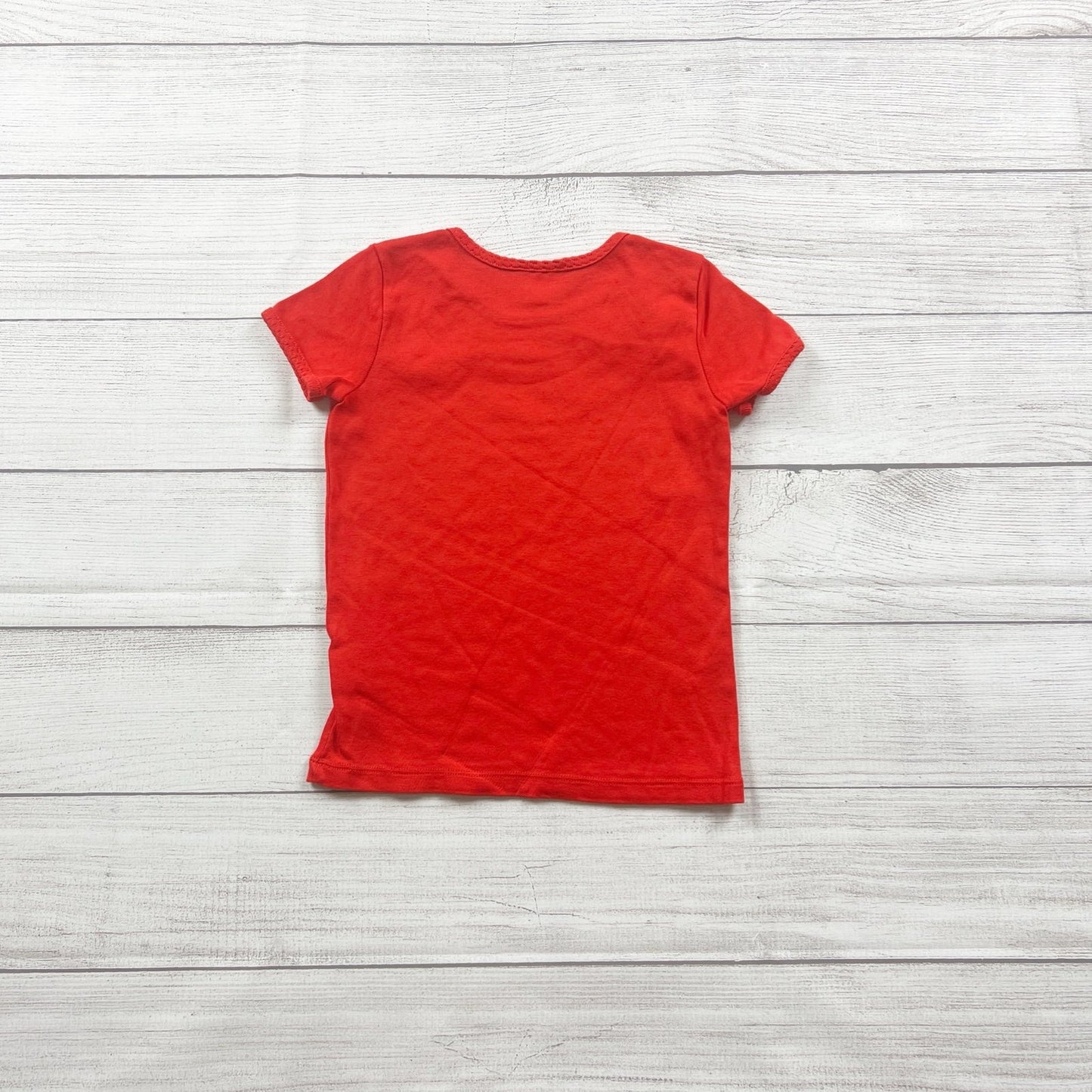 Hanna Andersson Girls Red Short Sleeve T-Shirt Pima Cotton Tee 5