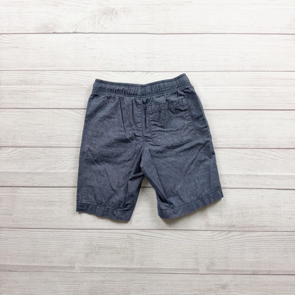 Old Navy Boys Elastic Waist Chambray Shorts Drawstring Blue Lightweight M 8