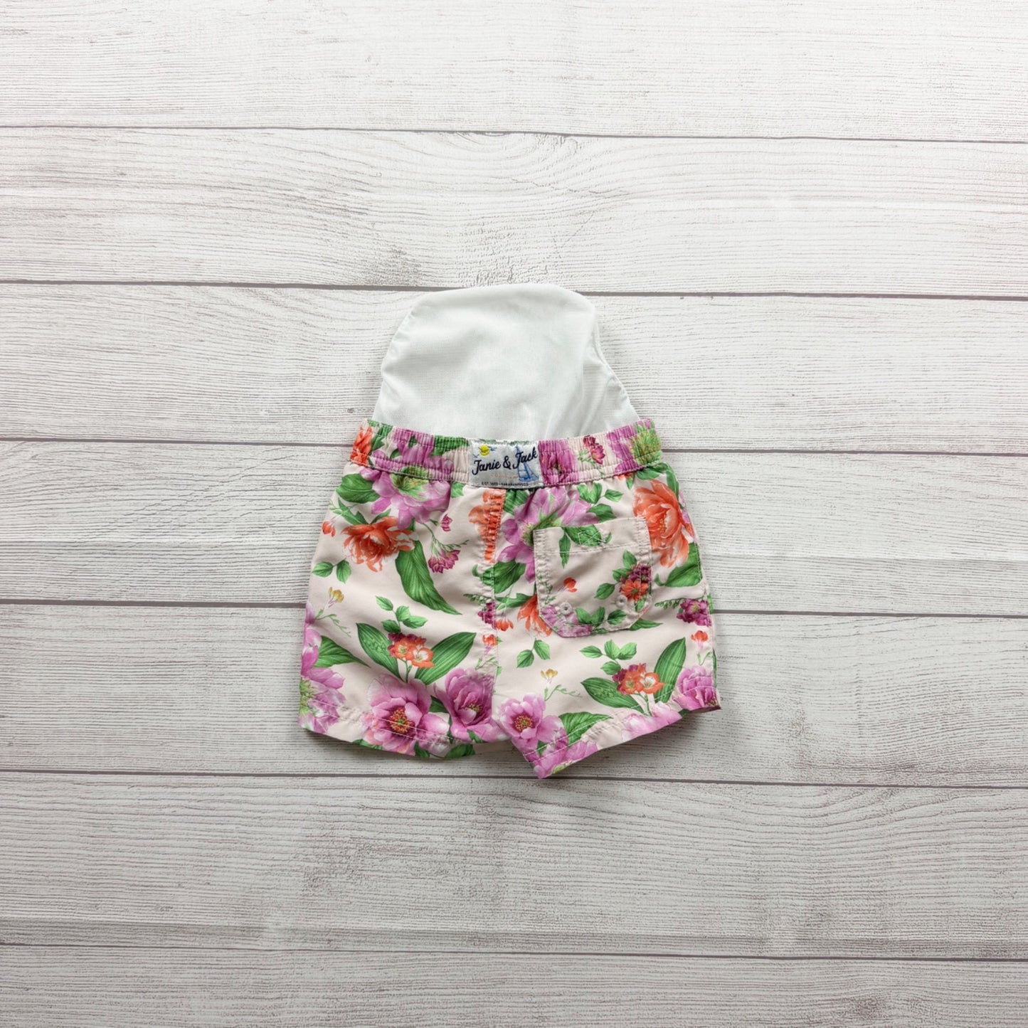Janie And Jack Floral Print Baby Swim Trunks Tropical Style 6-12 Months