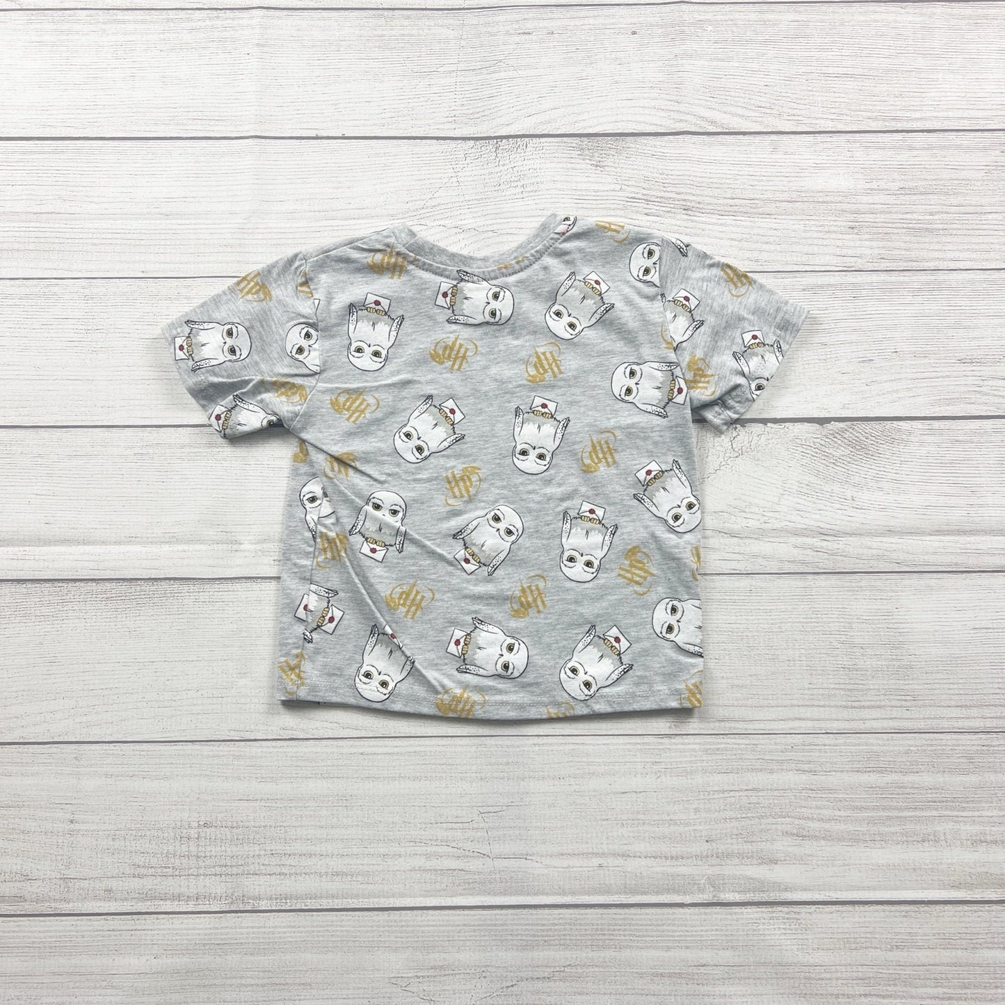 Harry Potter Toddler Shirt Hedwig Owl Print Short Sleeve Tee Wizarding World 4T