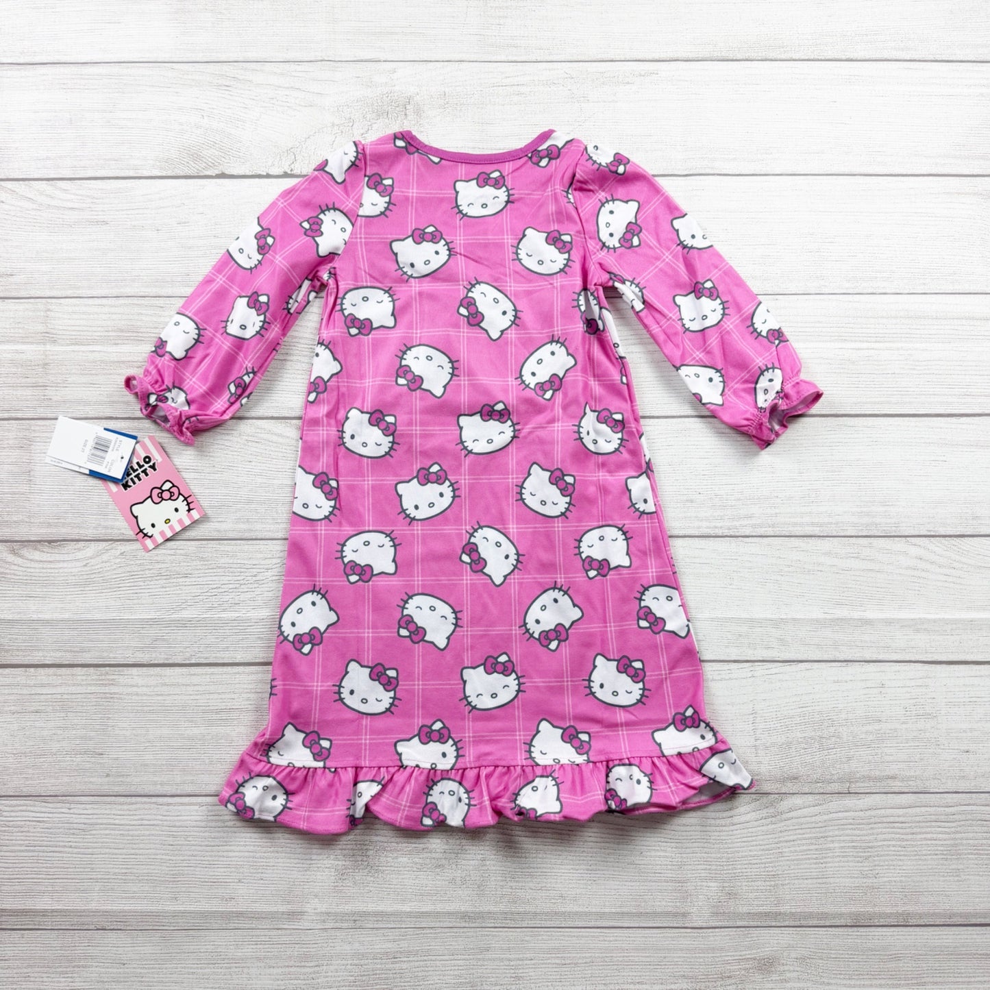 Hello Kitty Pink Long Sleeve Granny Style Nightgown Girls NWT 2T