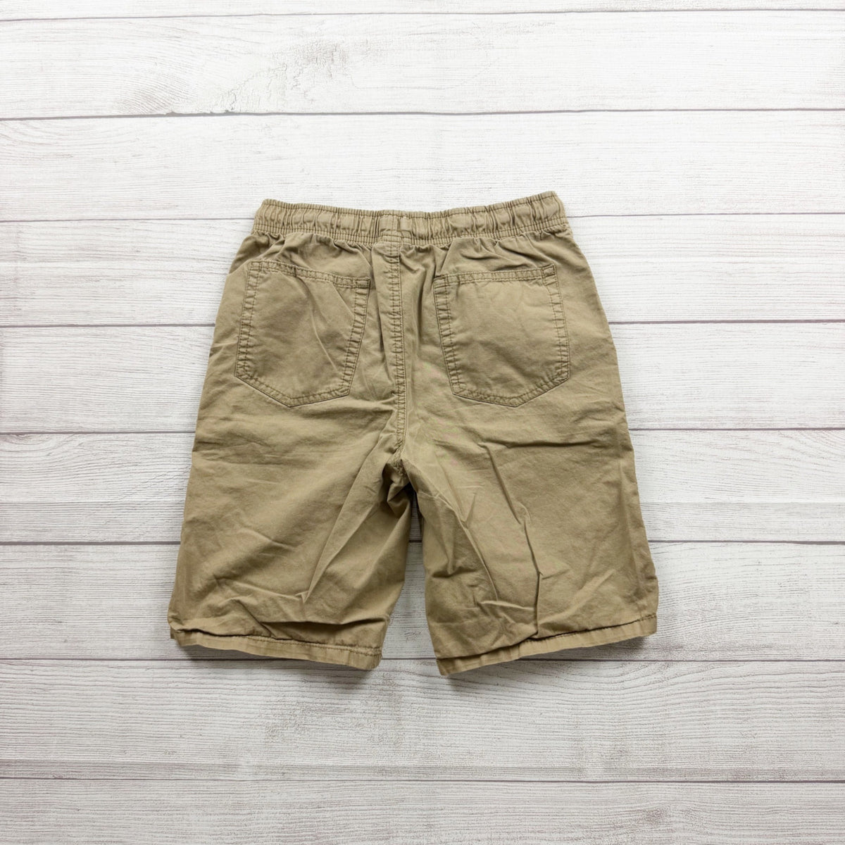 Cat & Jack Beige Elastic Waist Drawstring Shorts Boys Cotton Casual L 12-14