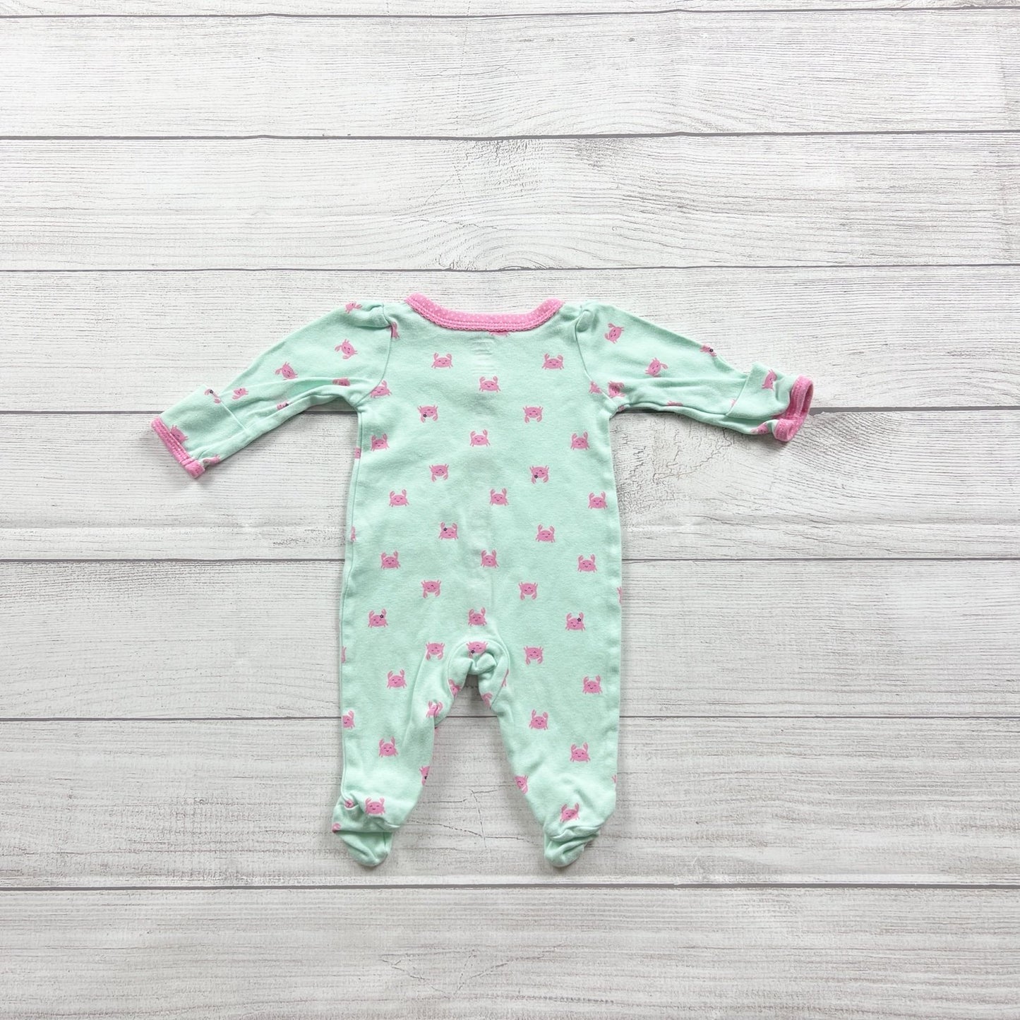 Carter’s Just One You Baby Girl Sleeper Crab Footed Pajamas Newborn