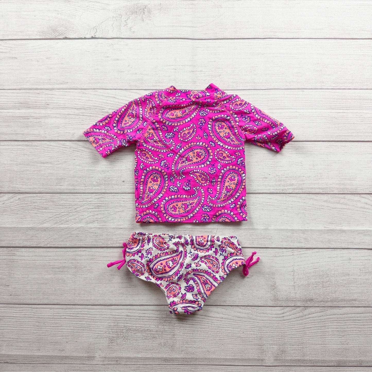 Carter's Paisley Print Two Piece Rash Guard Set Swimwear 12-18 Months