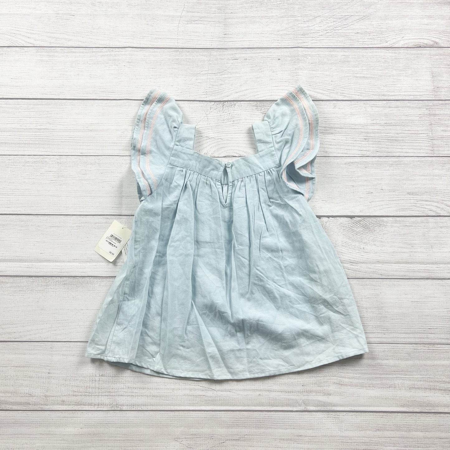 Tucker + Tate Girls Light Blue Flutter Sleeve Cotton Top NWT 7