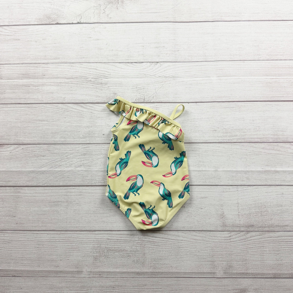 Carter's Child Of Mine Infant Swimsuit Toucan Print Ruffle Shoulder 9-12 Months