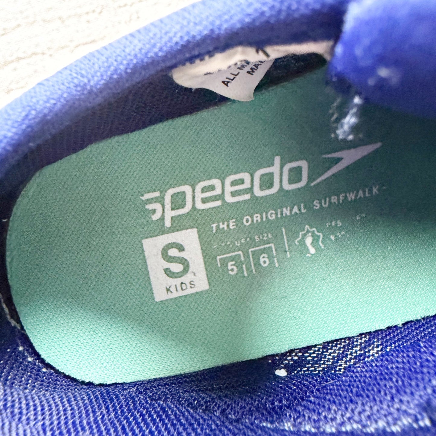 Speedo Kids Original Surfwalk Water Shoes Red Blue Slip On Small 5-6