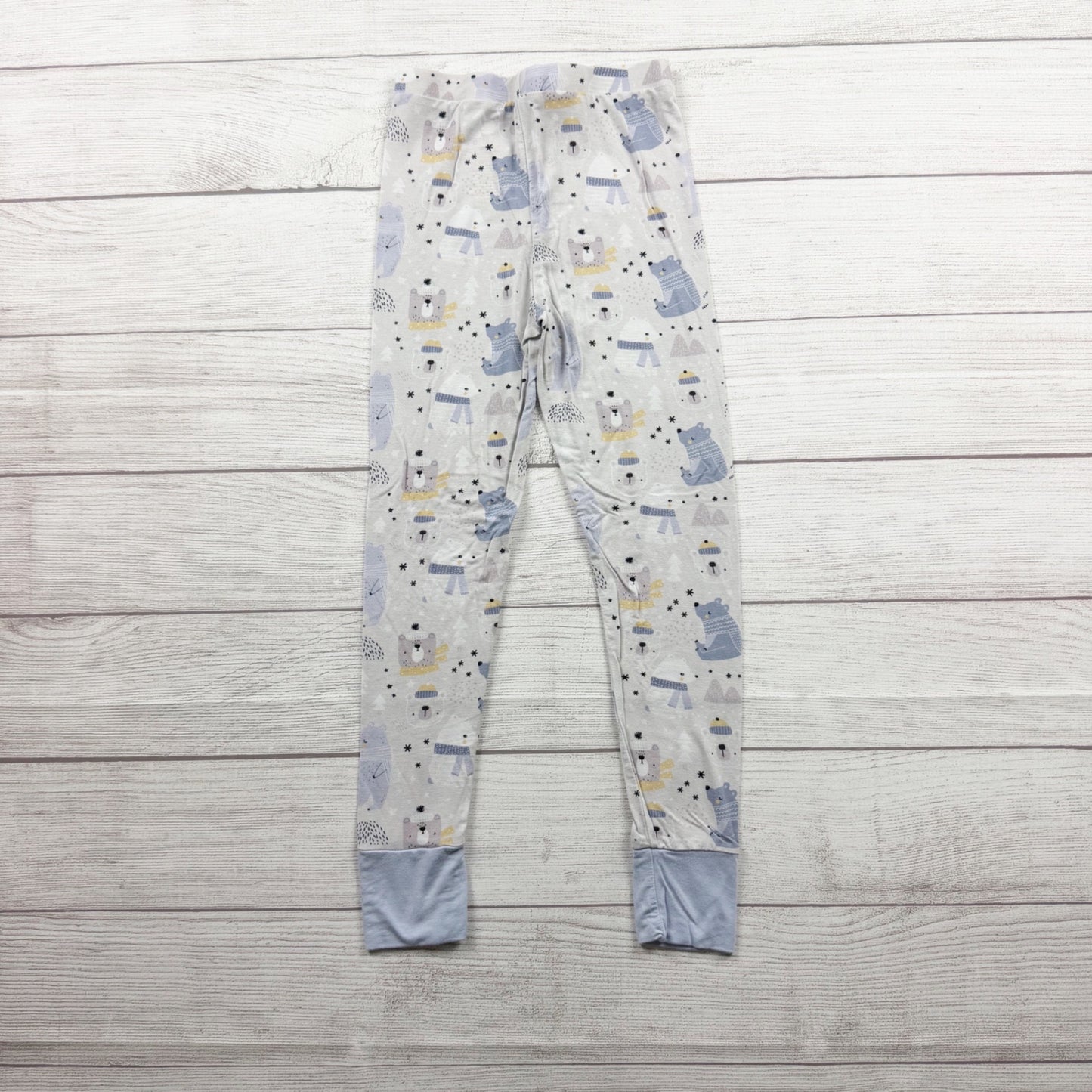 Kiki + Lulu Kids Blue Pajama Set Winter Bear Print Snug Fit Bamboo Viscose 5-6