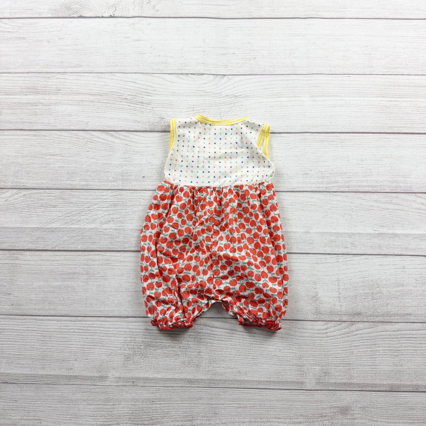 Kumquat Baby Romper Fruit Print Sleeveless Wrap One Piece Playsuit 3-6 Months