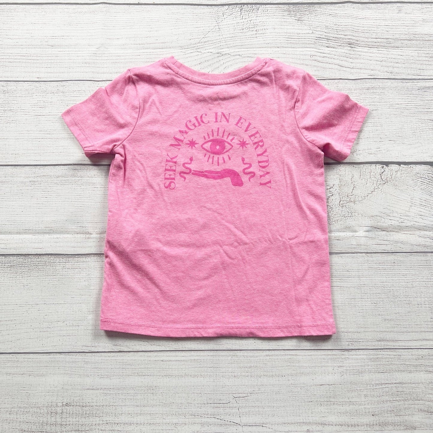 Cotton On Kids Seek Magic Pink Graphic Crewneck T-Shirt Short Sleeve 2T