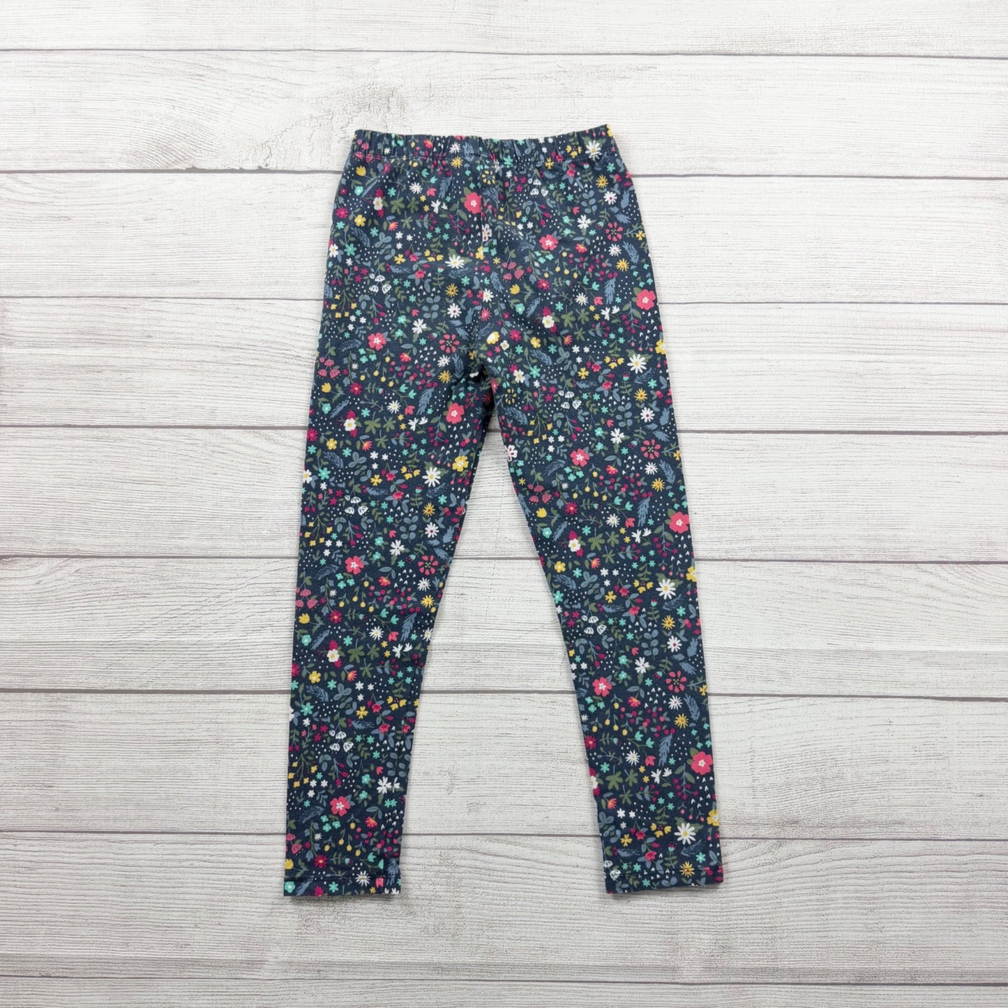 Frugi Girls Organic Cotton Floral Leggings Multicolor Print Stretch Pants 6-7