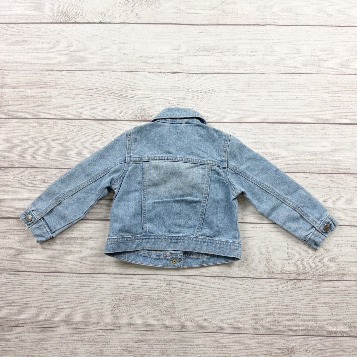 Children’s Place Toddler Girls Denim Jacket Light Wash Snap Front 18-24 Months