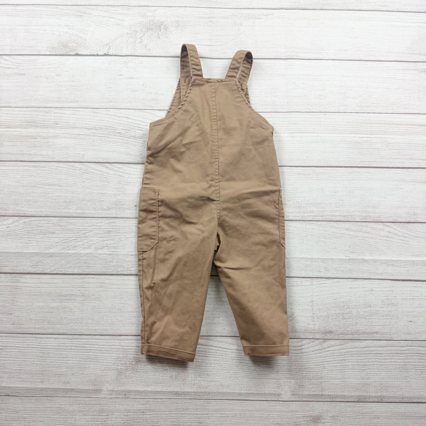 Disney Primark Winnie The Pooh Overalls Beige Baby Outfit Pockets 12-18 Months