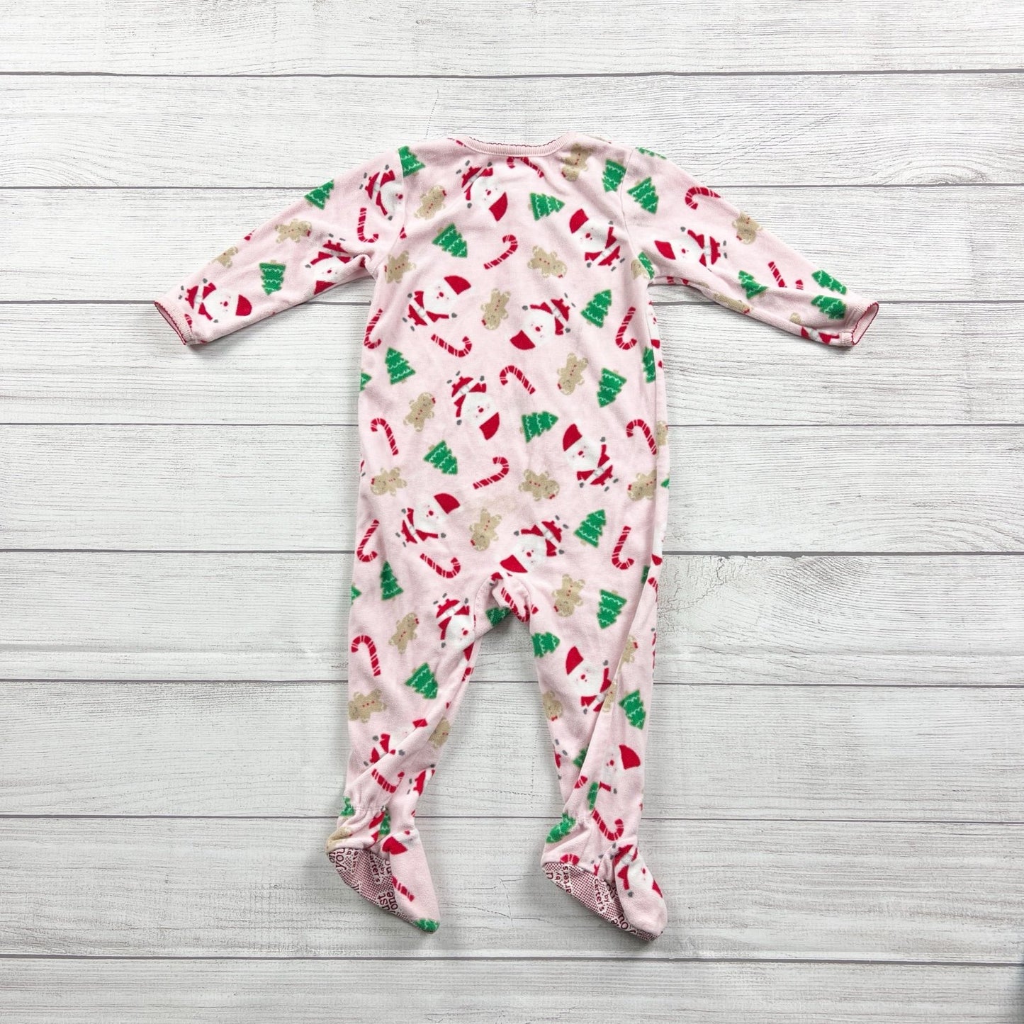 Just One You Carter's Christmas Holiday Zip Up Footed Pajamas 12-18 Months