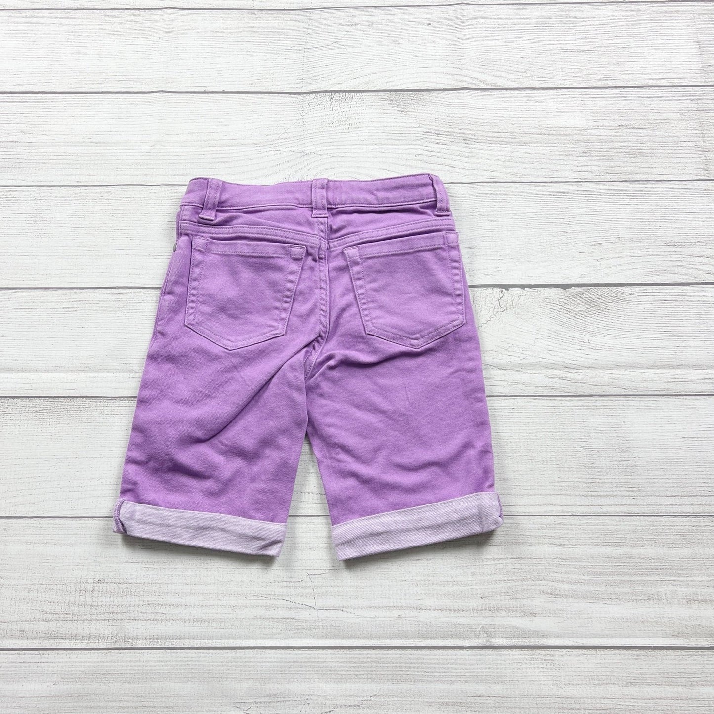 Lands End Girls Lavender Denim Bermuda Shorts 7