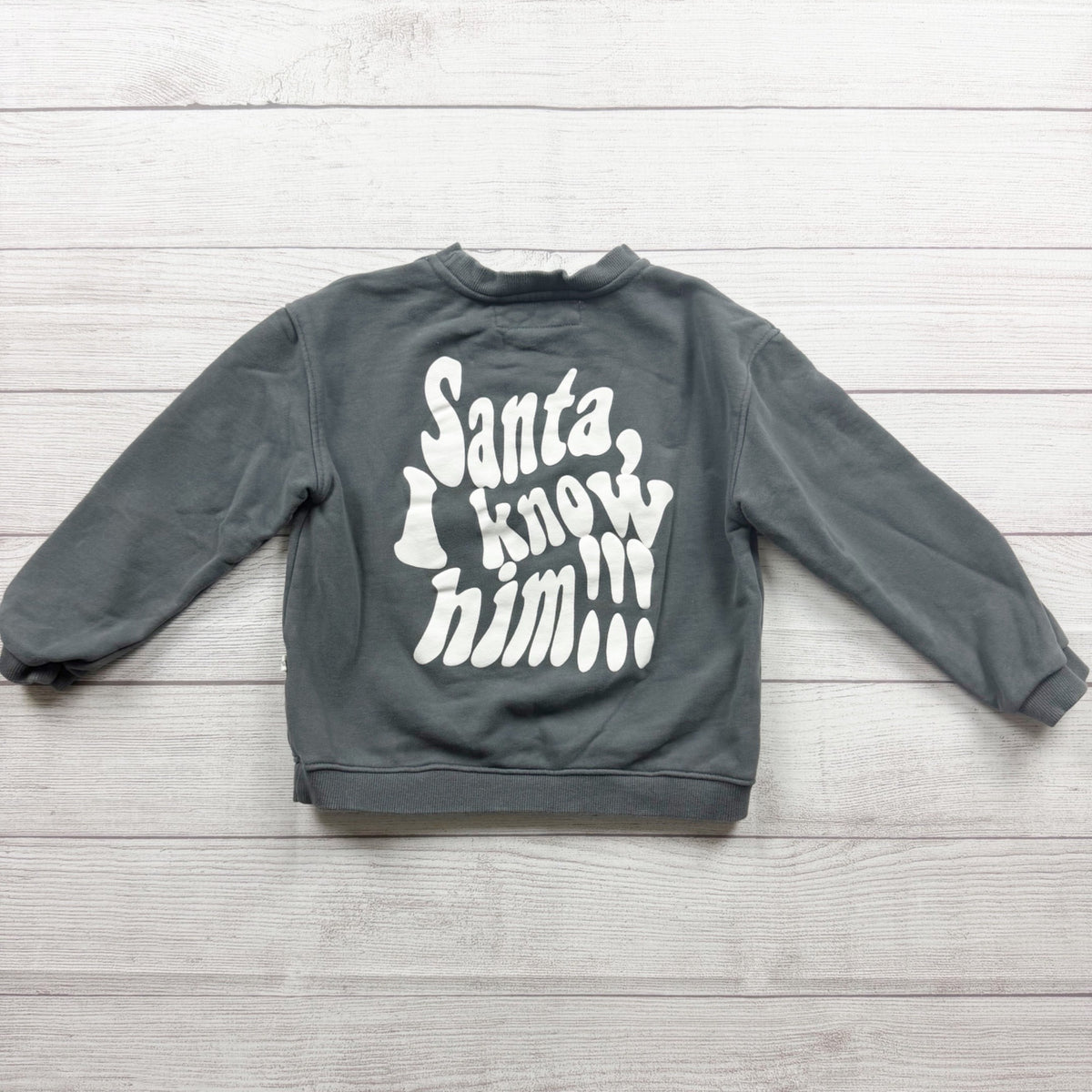 Minimalist Folk Co Santa Sweatshirt Kids Long Sleeve Christmas Graphic 4-6