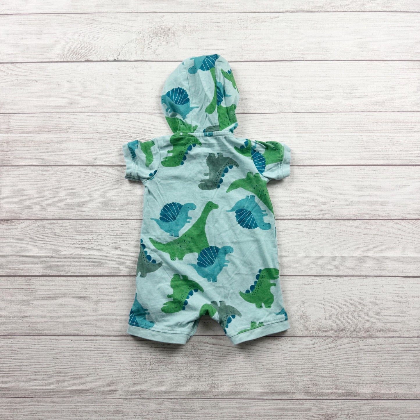 Carter’s Baby Boys Hooded Romper Dinosaur Print One Piece Outfit 9-12 Months