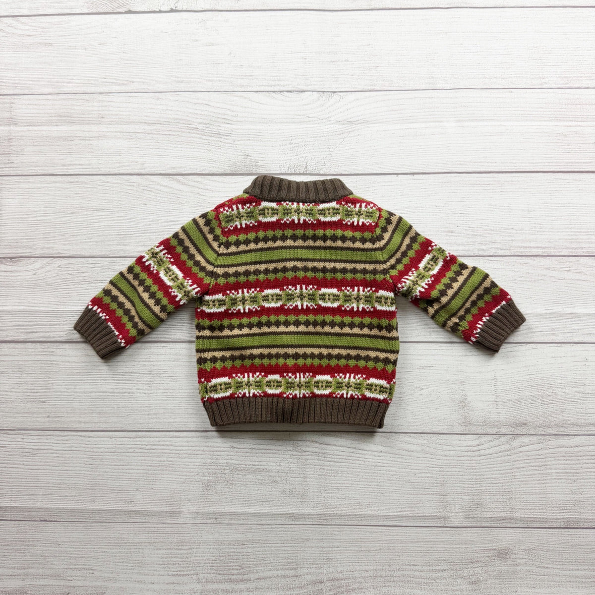 Gymboree Baby Fair Isle Pattern Sherpa Lined Cardigan Sweater 6-12 Months