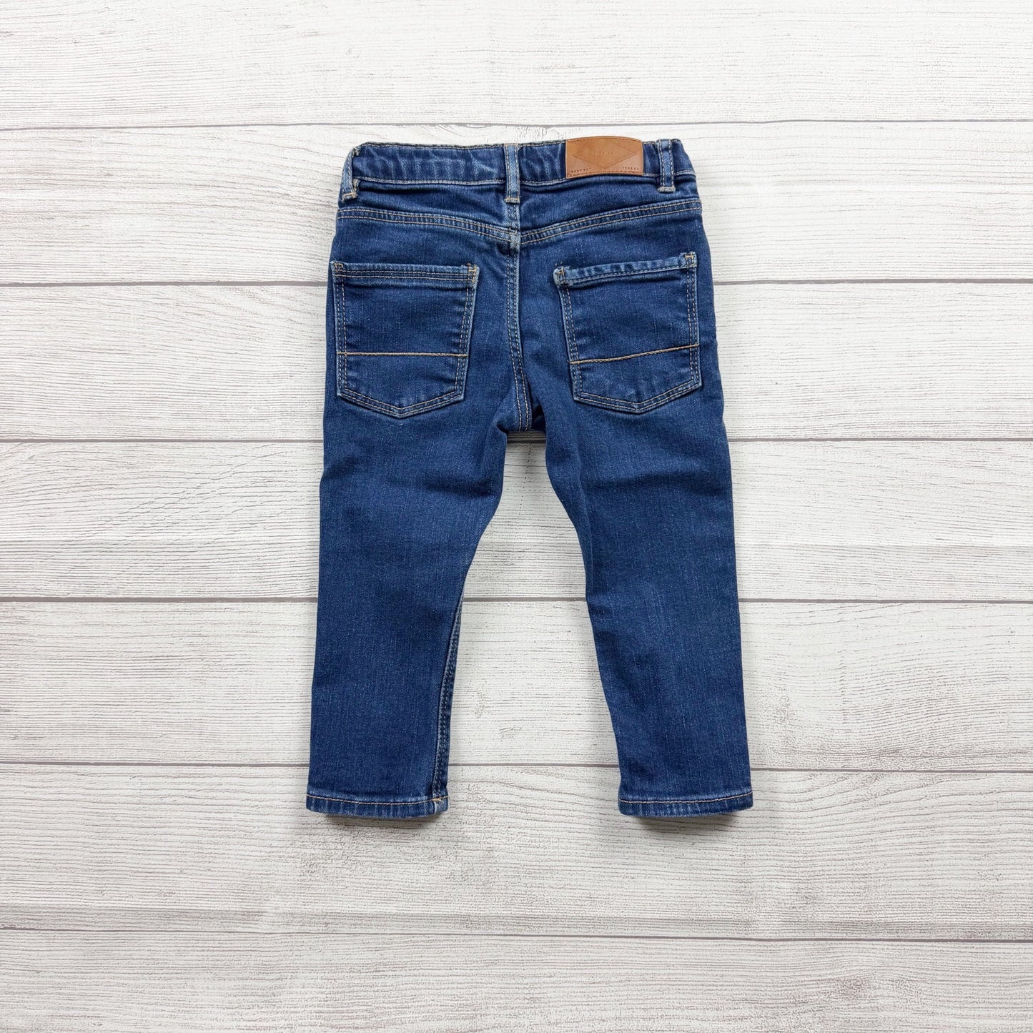 Zara Baby Boy Denim Elastic Waist Adjustable Pants Slim Fit Casual 18-24 Months