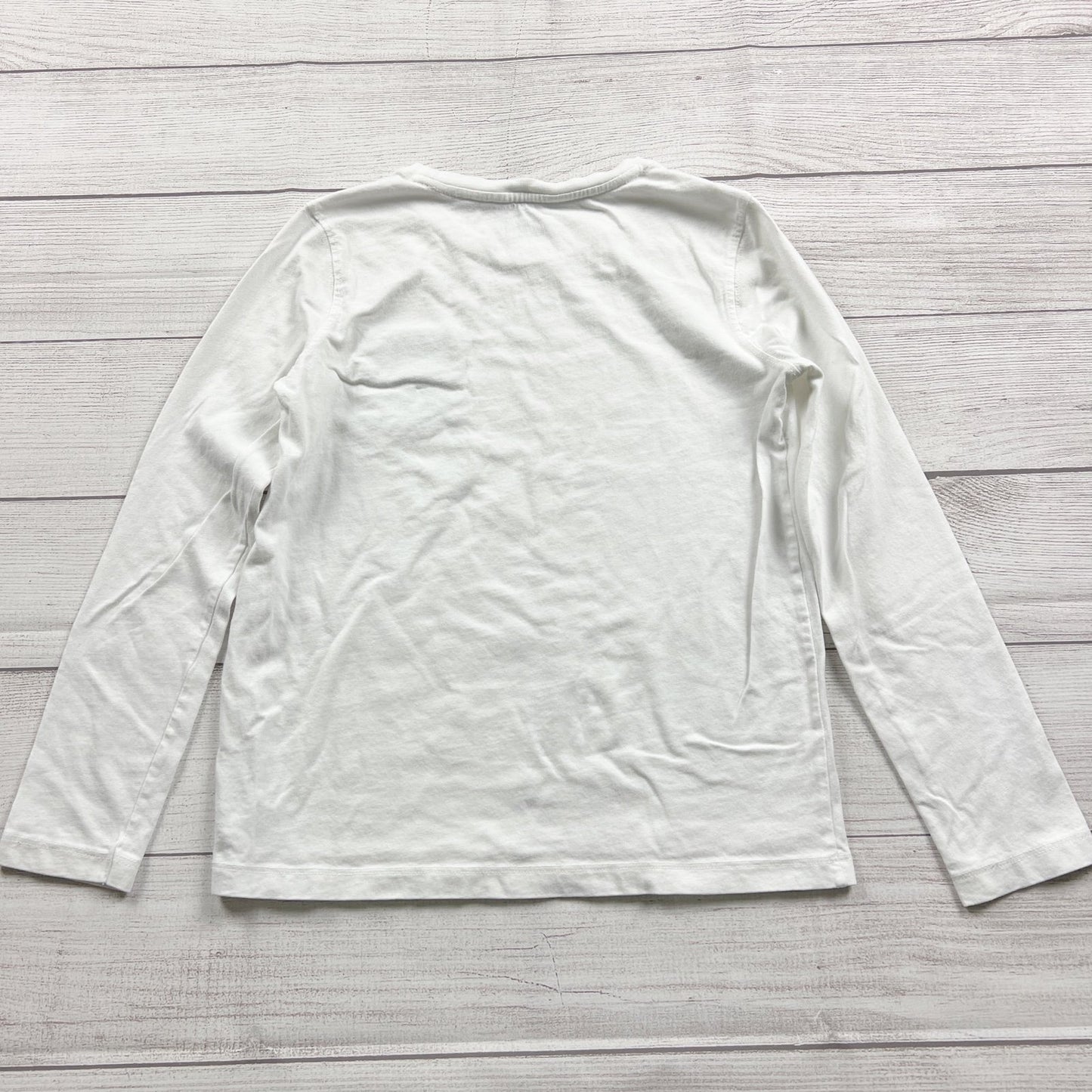 Vineyard Vines Girls White Long Sleeve Crewneck Shirt Striped Pocket Large 14