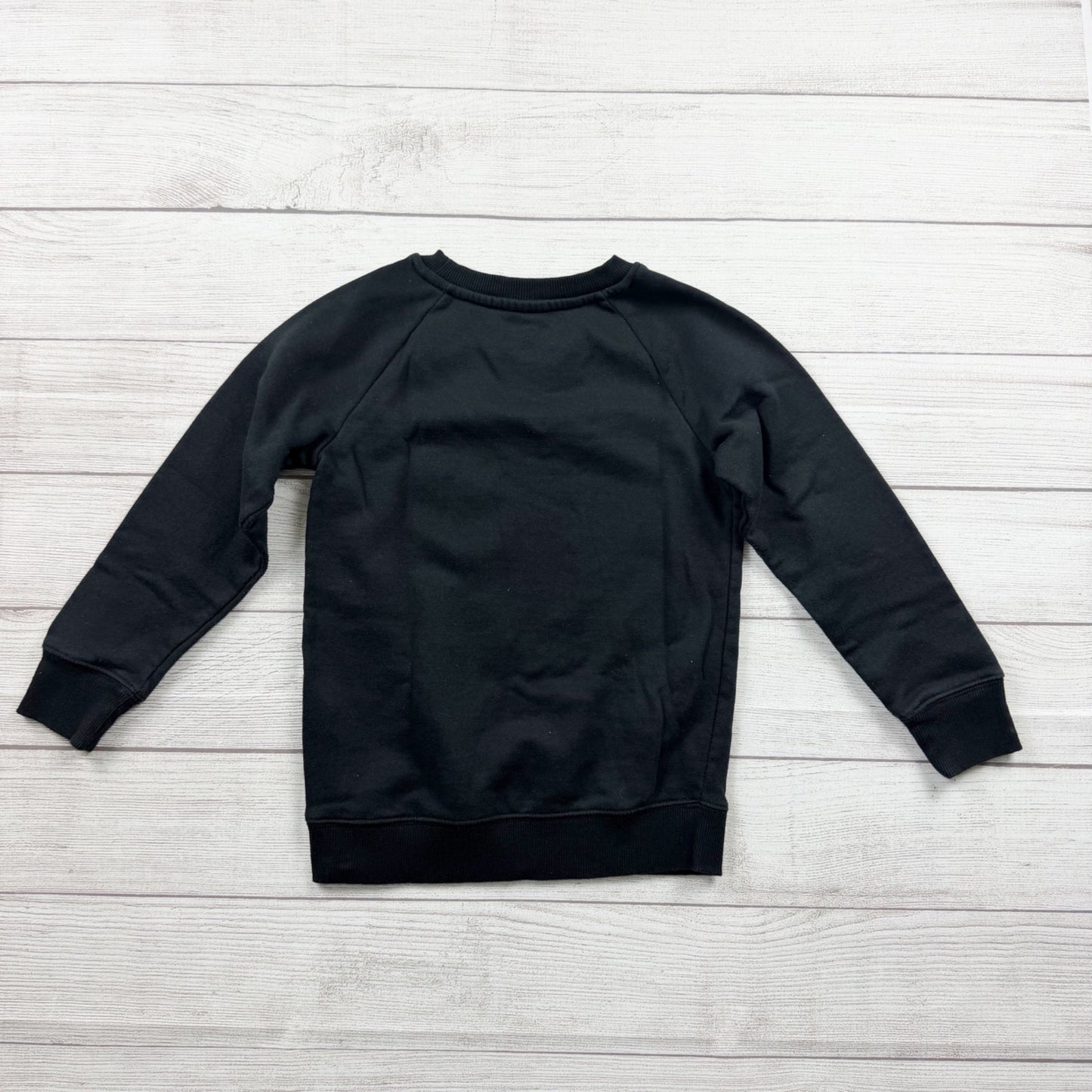 Champion Kids Sweatshirt Black Leopard Logo Pink Script Crewneck Pullover S