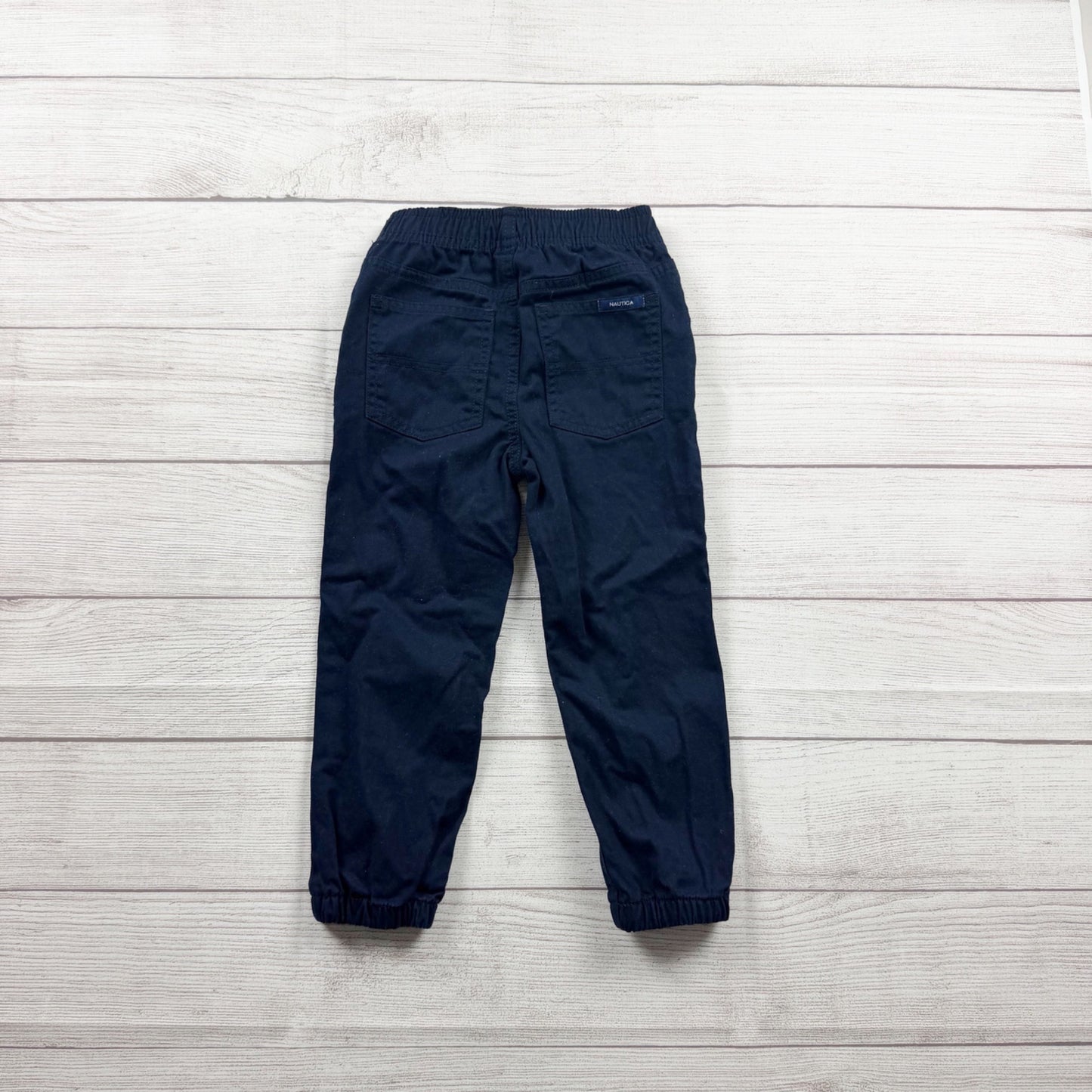 Nautica Kids Navy Blue Elastic Waist Jogger Pants 100% Cotton 4T