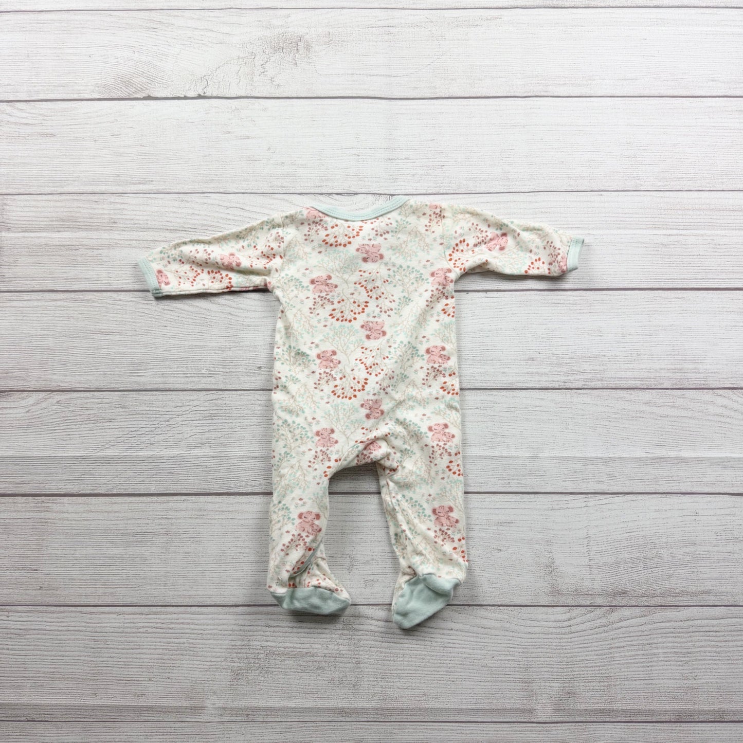 The Peanutshell Floral Footed Sleeper Baby Pajamas 0-3 Months