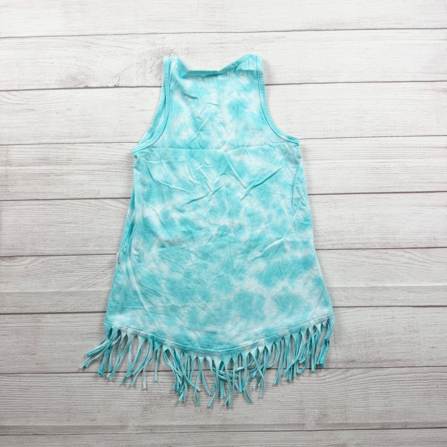 JoAnns Fringe Hem Tie Dye Bahamas Swim Cover Up Tank Dress Girls 8
