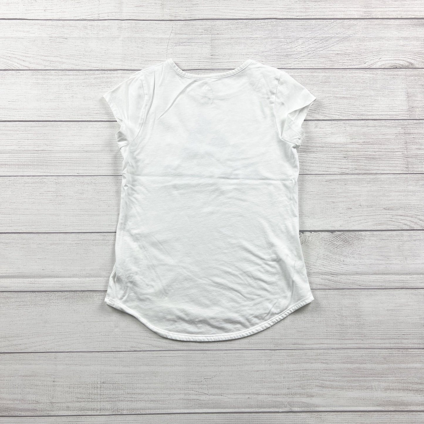 Adidas Girls White Logo Graphic Short Sleeve T-Shirt L 14