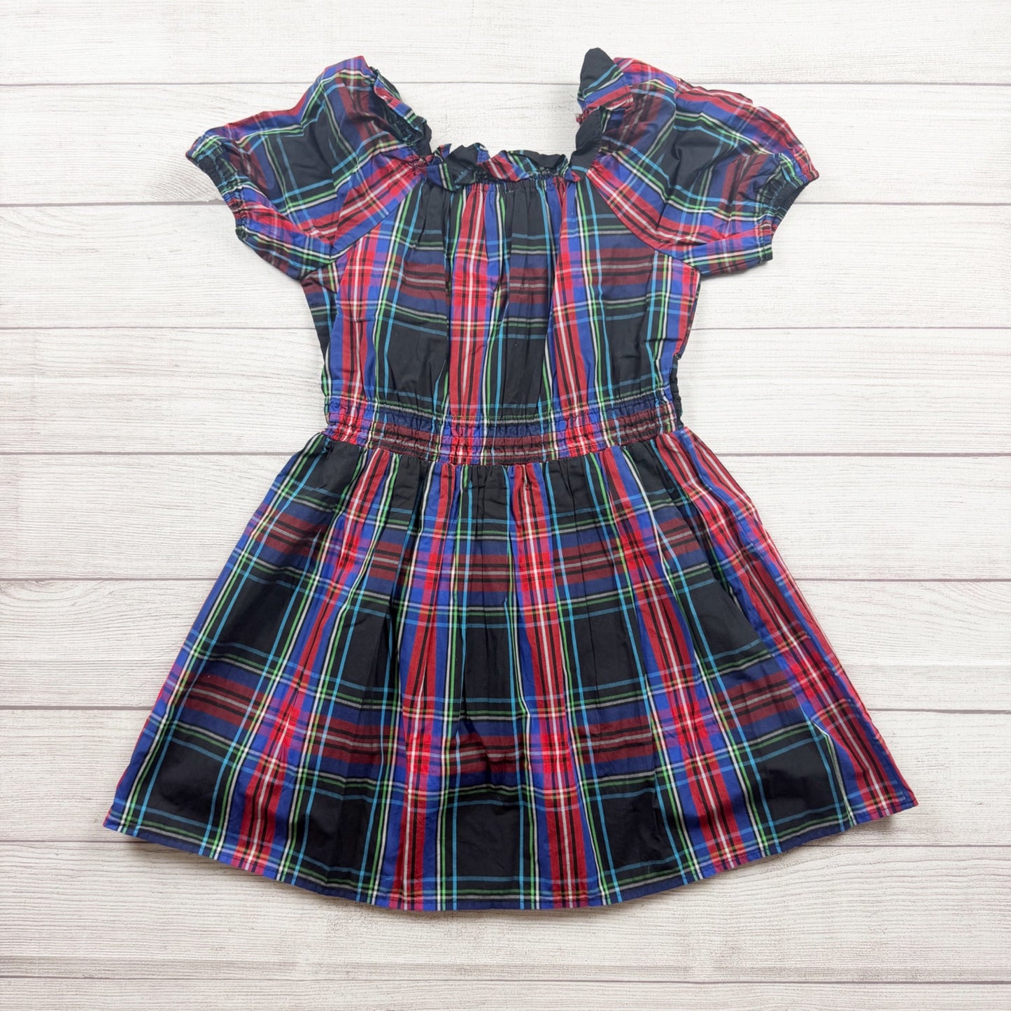 Crewcuts Girls Plaid Cotton Dress Multicolor Casual Style 10