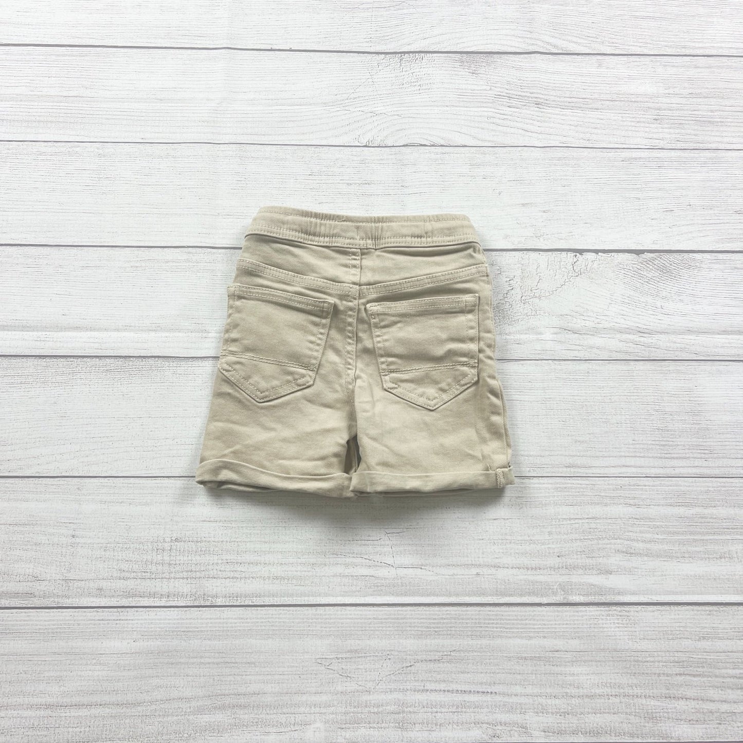 Cat & Jack Toddler Shorts Khaki Tan Roll Cuff Drawstring Pull On 2T