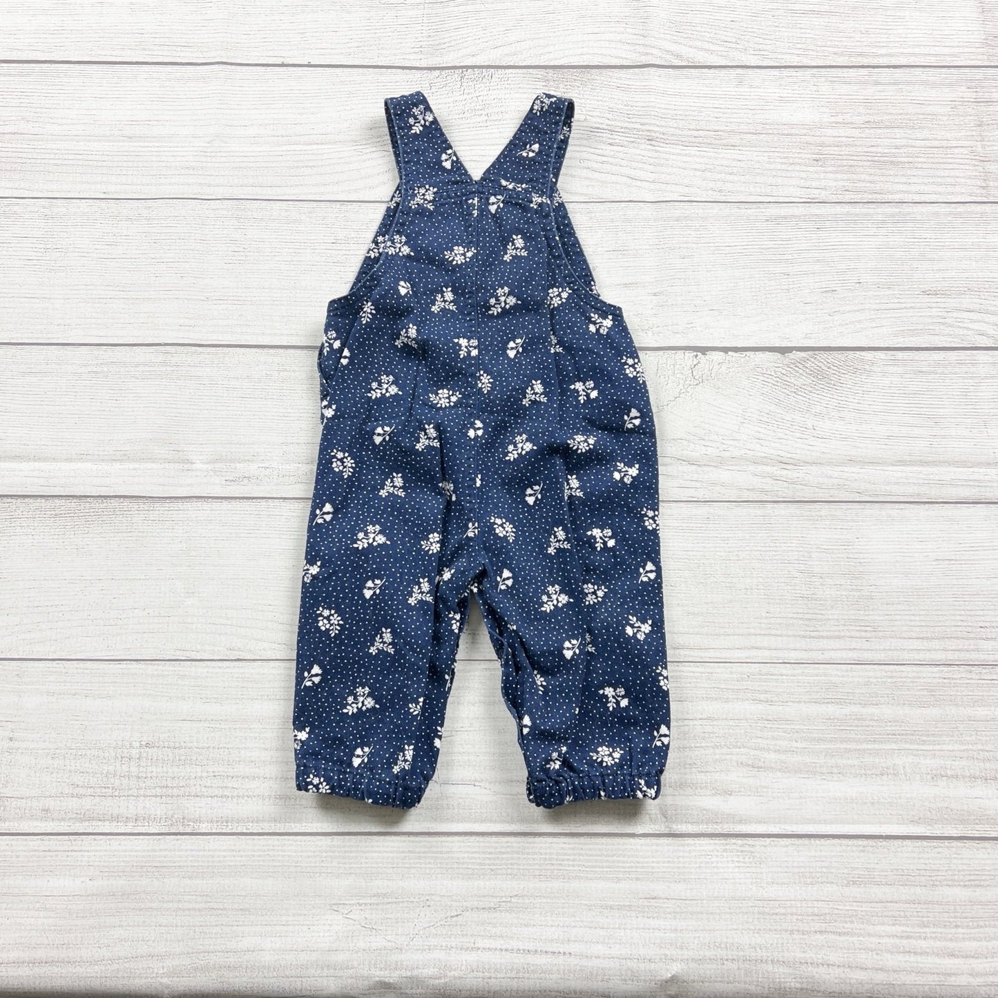 Just One You By Carter’s Infant Girls’ Blue Floral Print Overalls Size 3-6 Months