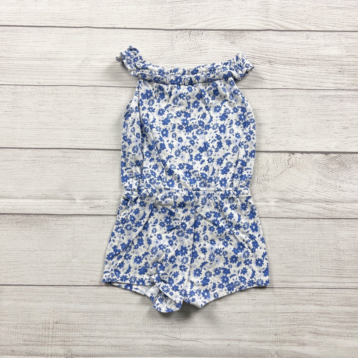 Children's Place Blue Floral Sleeveless Romper Girls 2T