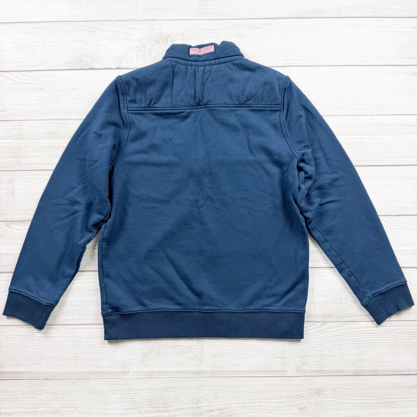 Vineyard Vines Navy 1/4 Zip Pullover Sweatshirt Whale Logo L 16