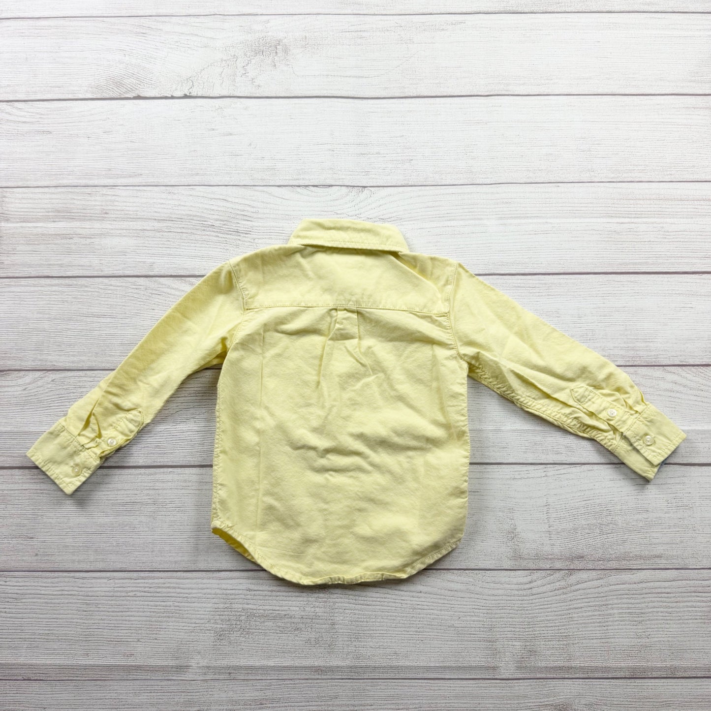 Carter’s Toddler Boys Yellow Cotton Long Sleeve Button Up Shirt 2T