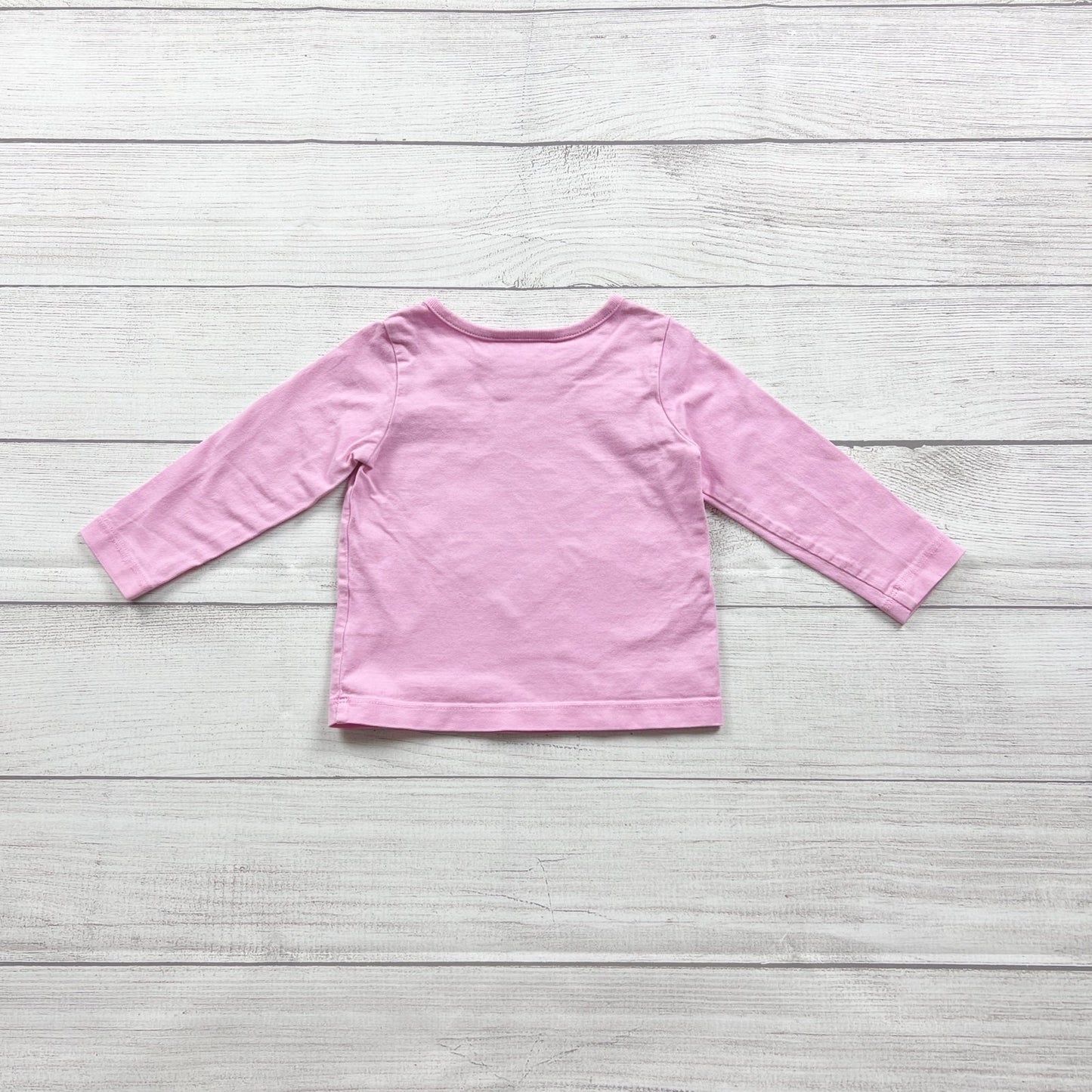 Hanna Andersson Baby Girl Printed Long Sleeve Pink Top 18-24 Months