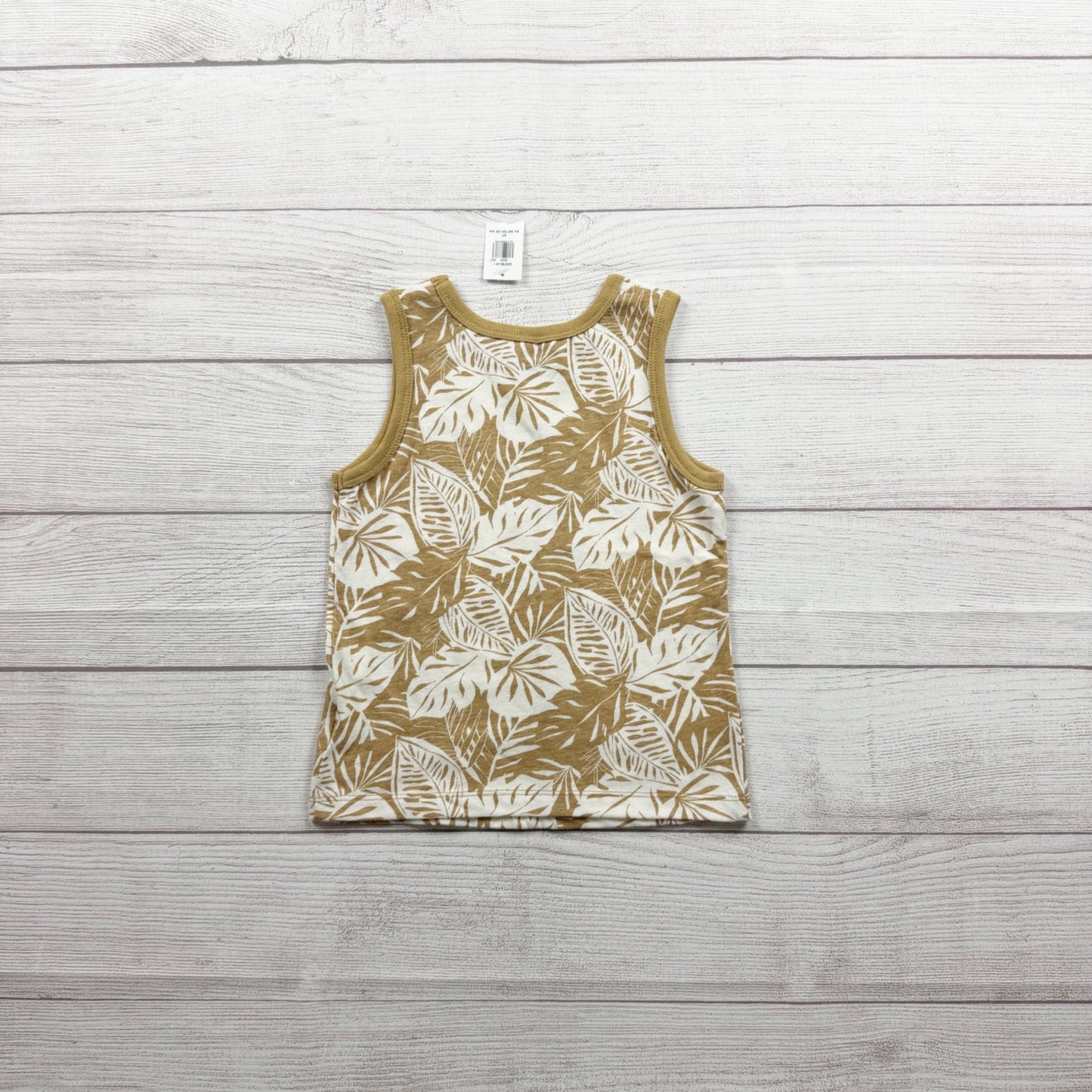 Old Navy Toddlers Tropical Leaf Print Beige White Tank Top NWT 2T