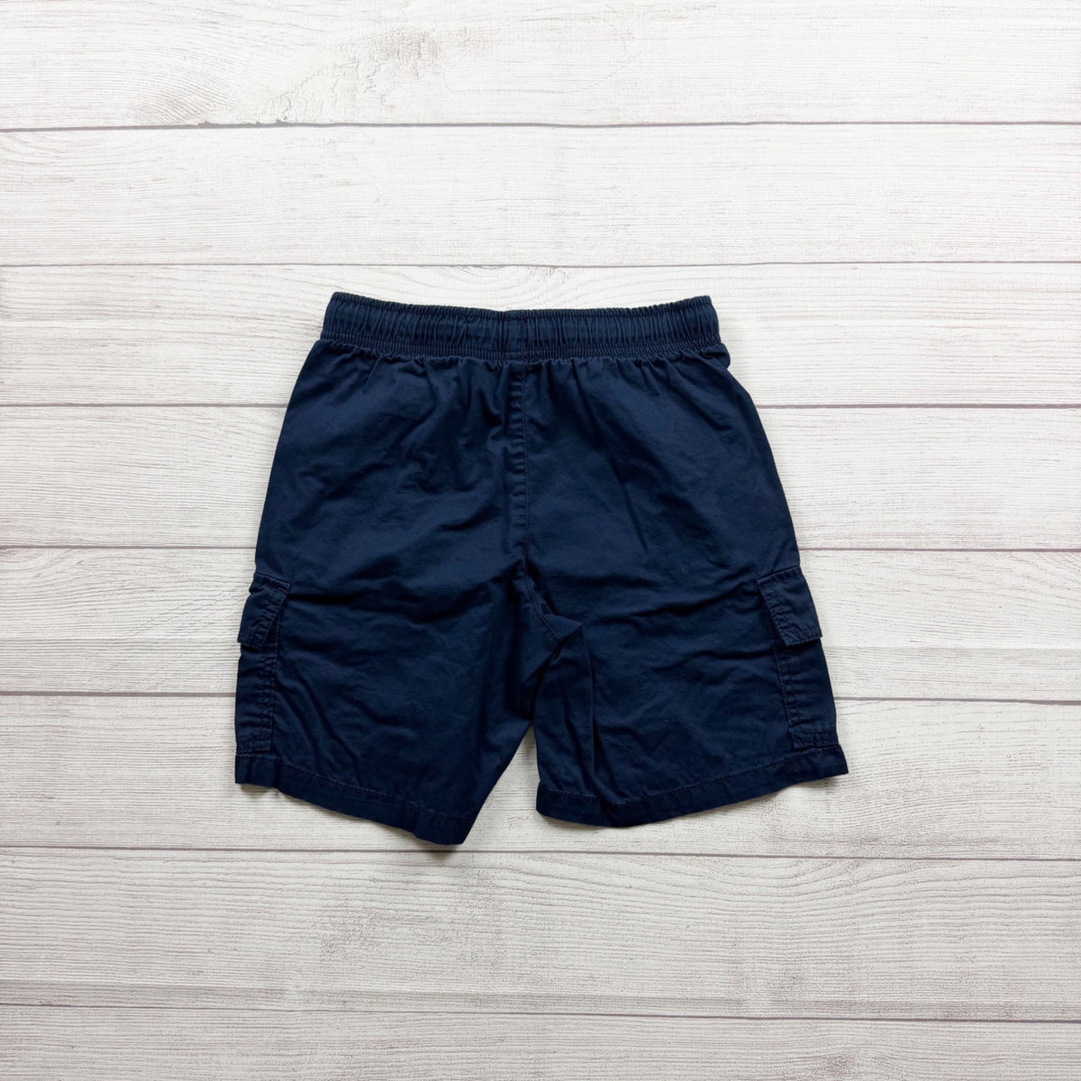 Old Navy Blue Cargo Shorts Cotton Relaxed Fit Elastic Waist Drawstring L 10-12