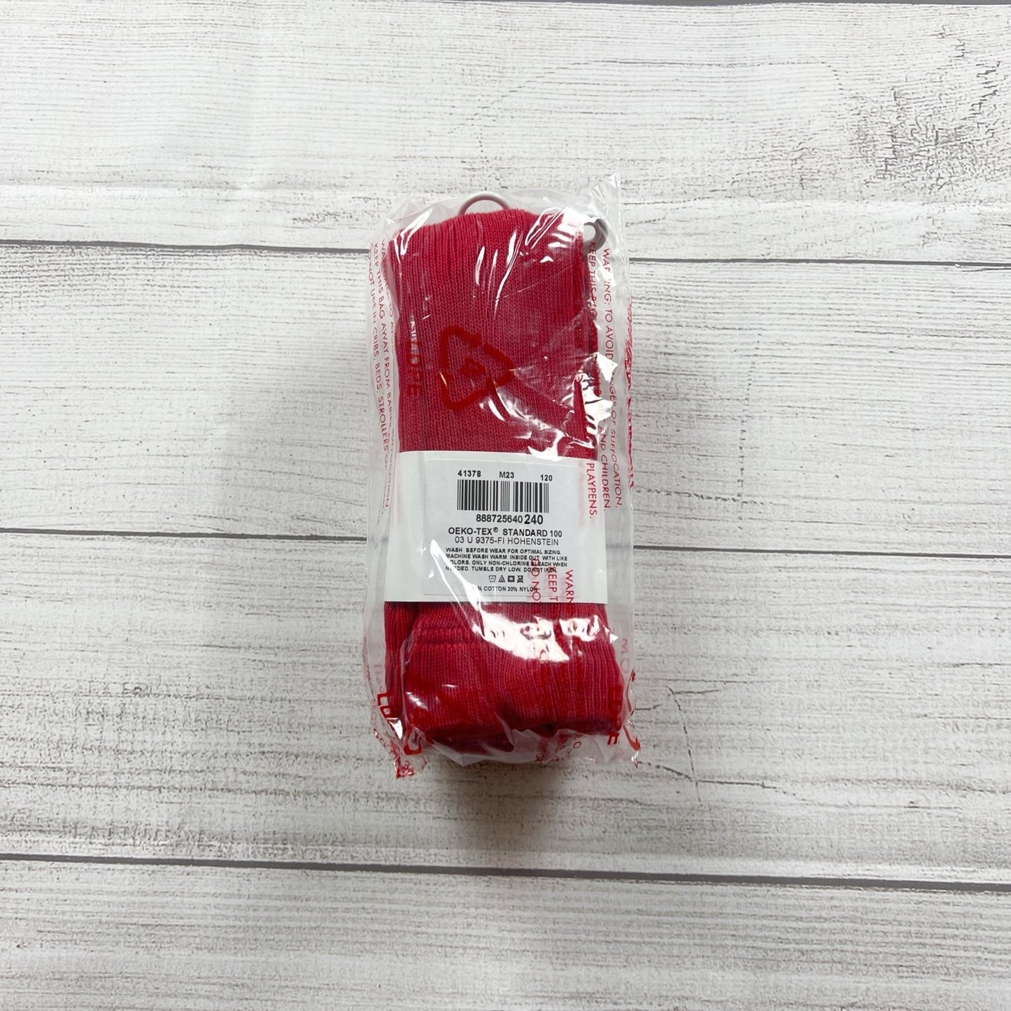 Hanna Andersson Girls Footed Tights Red Ribbed New 6-7