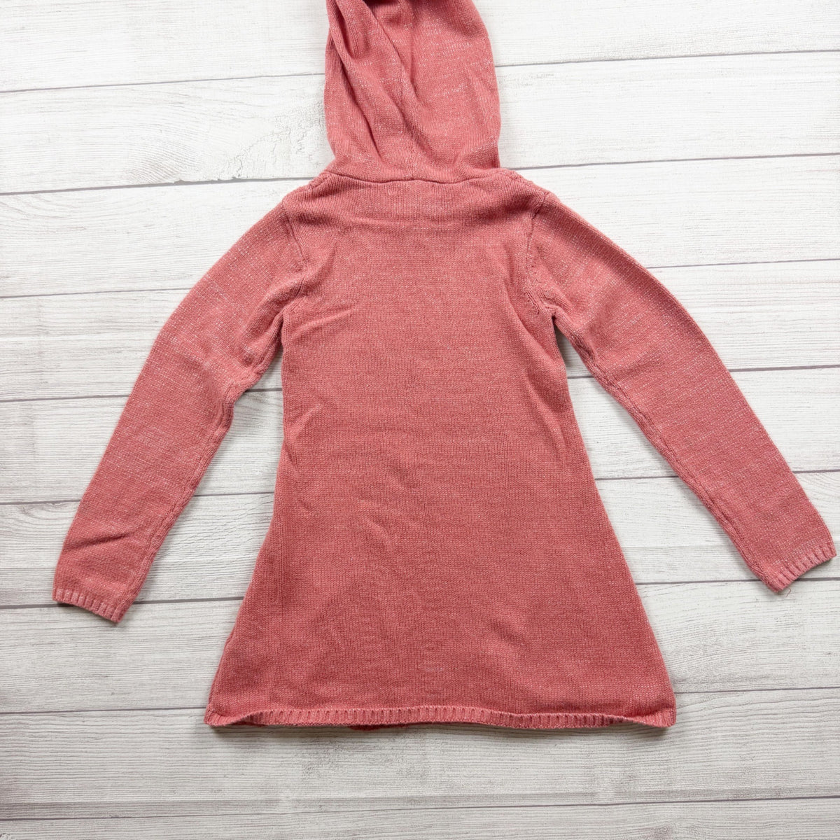 Nannette Kids Girls Pink Hooded Sweater Dress Multi Knit Long Sleeve 7-8
