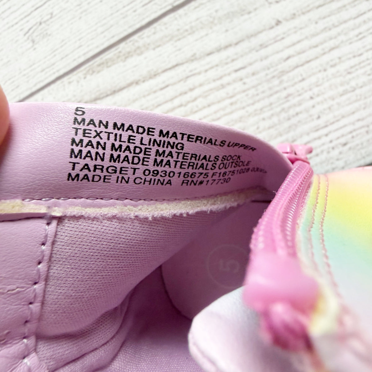 Cat & Jack Rainbow Gradient Kids Combat Ankle Boots Side Zipper US Toddler 5