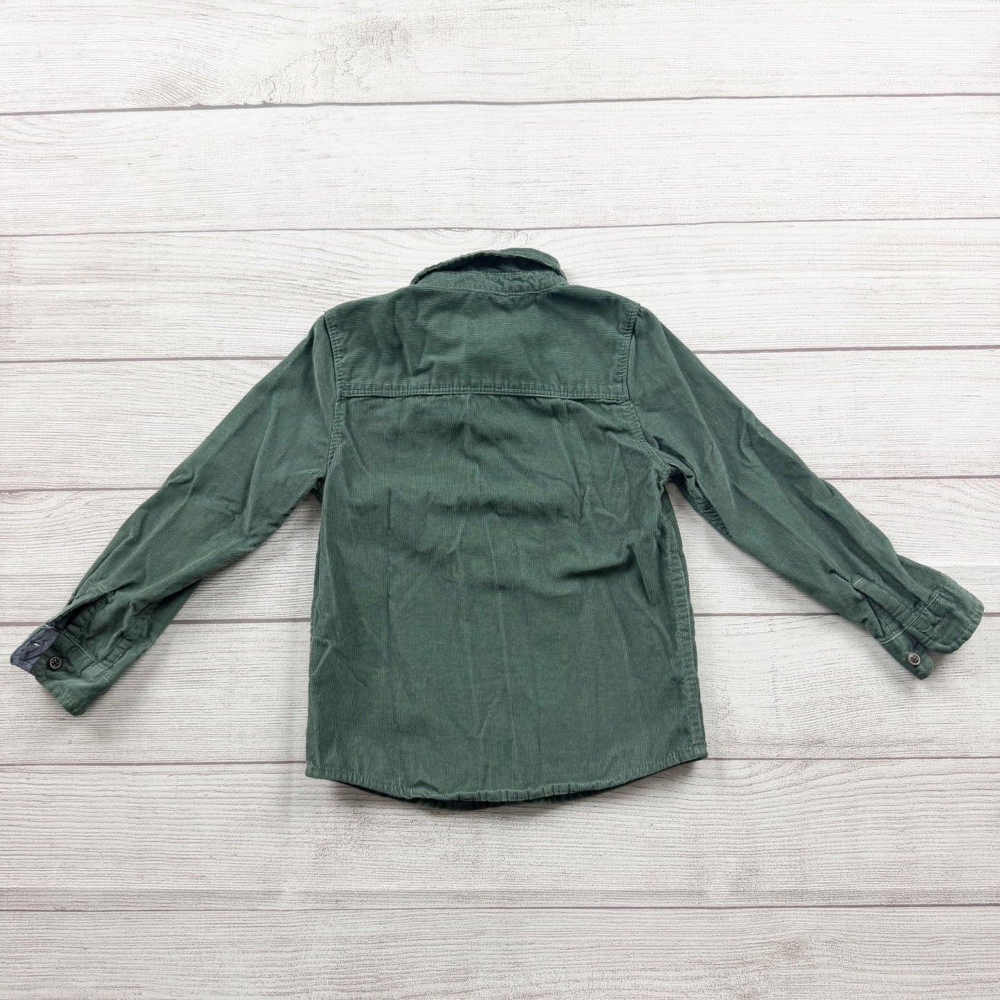 OshKosh Bgosh Green Corduroy Button-Up Shirt Toddler Long Sleeve 4T
