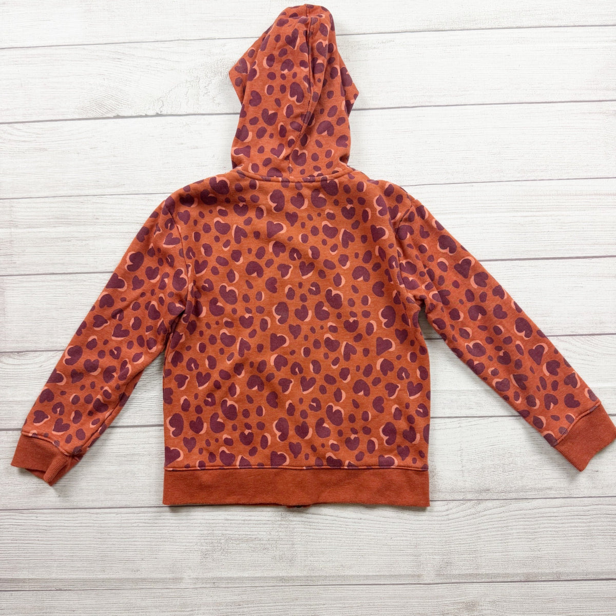 Cat & Jack Kids Heart Print Full Zip Hoodie Sweatshirt M 8