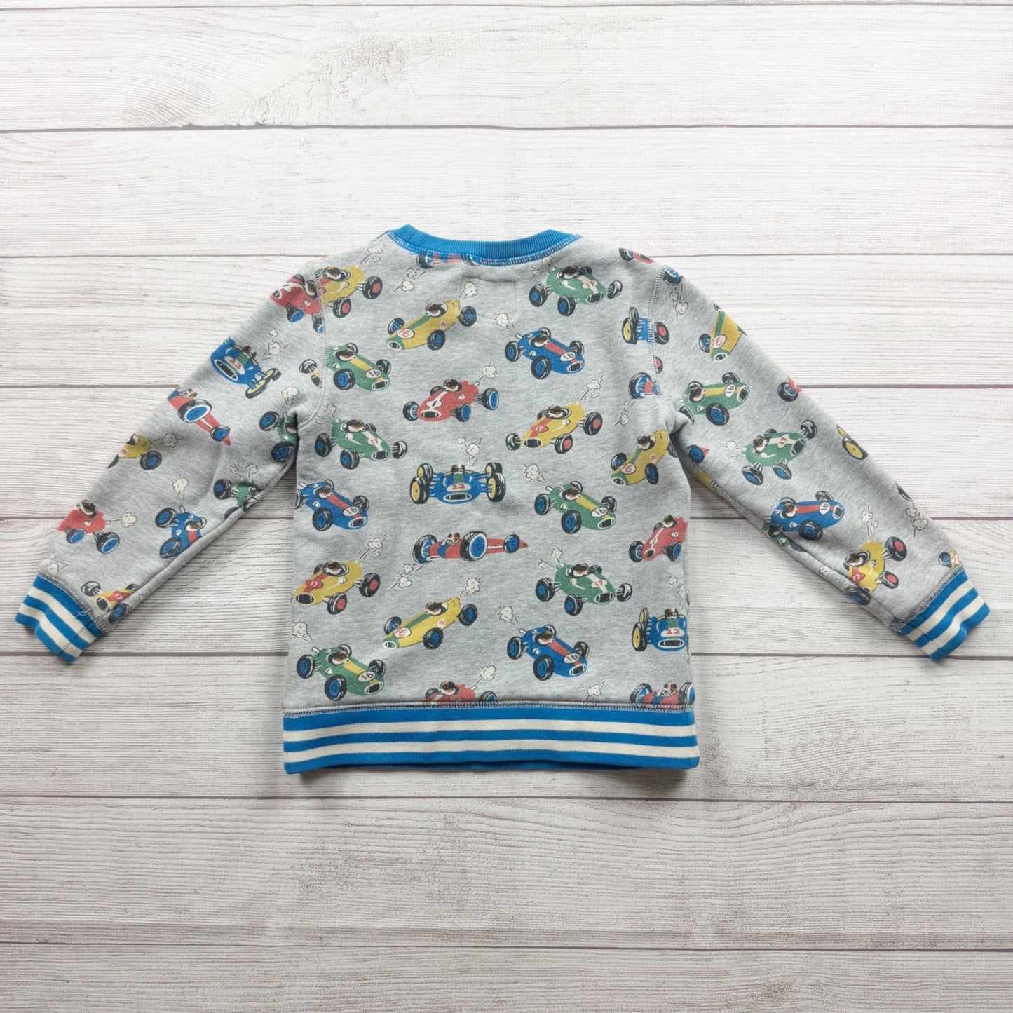 Mini Boden Boys Long Sleeve Graphic Cotton Sweatshirt Fun Car Print 6-7