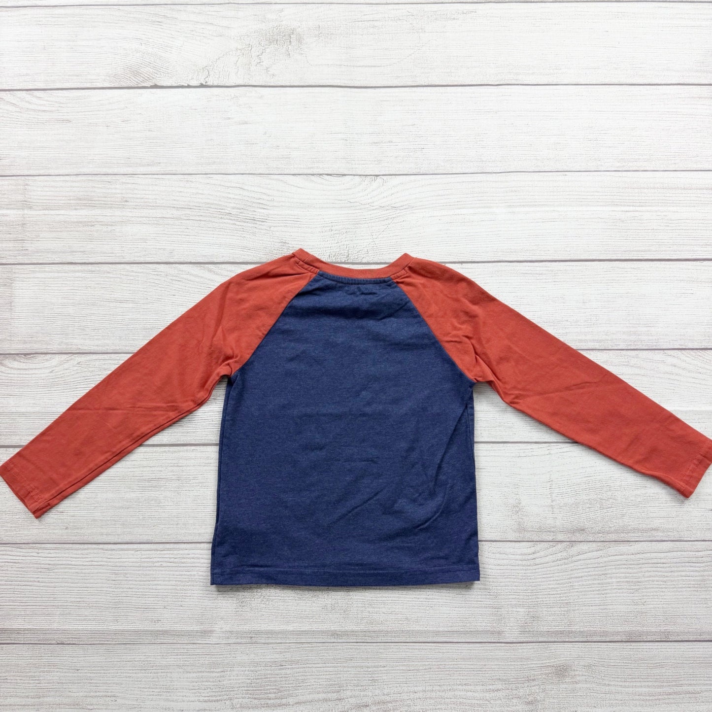 Tommy Bahama Toddler Boys Raglan Shirt Blue Orange Long Sleeve Baseball Tee 4