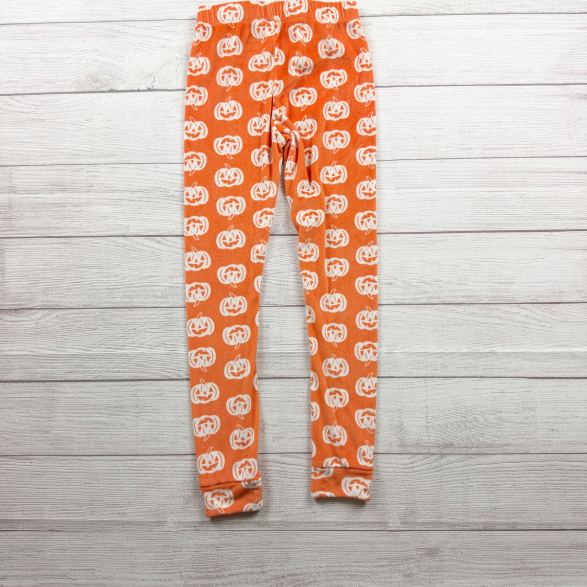 Cat & Jack Snuggly Soft Kid Pumpkin Halloween Pajama Set Long Sleeve Top Pants 8